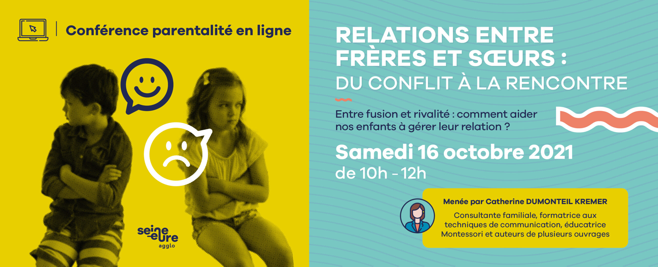 Conférence parentalité : RDV le samedi 16 octobre pour un nouveau webinaire sur le thème des relations fraternelles