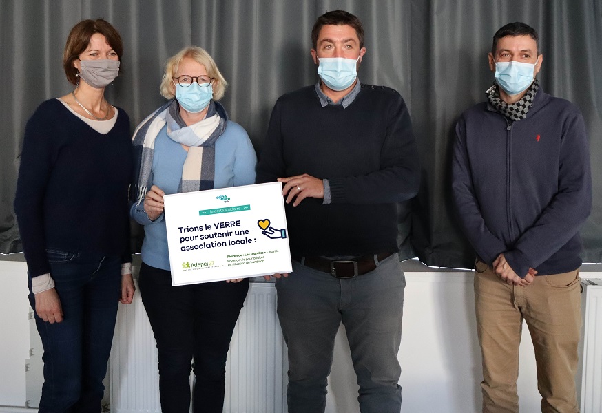 Carine Chemineau, Marie-Joëlle Lenfant, Matthieu Hery et David Benkacem, à la conférence de presse du lancement du Tri Solidaire 2022