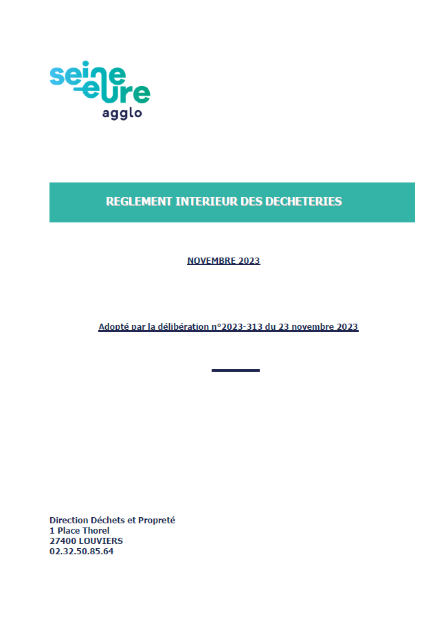 Règlement intérieur des déchèteries – Nov. 2023